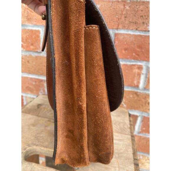 Sundance Wandering Way Small Shoulder Bag Leather & Suede Brown With Hook Latch - Picture 10 of 16